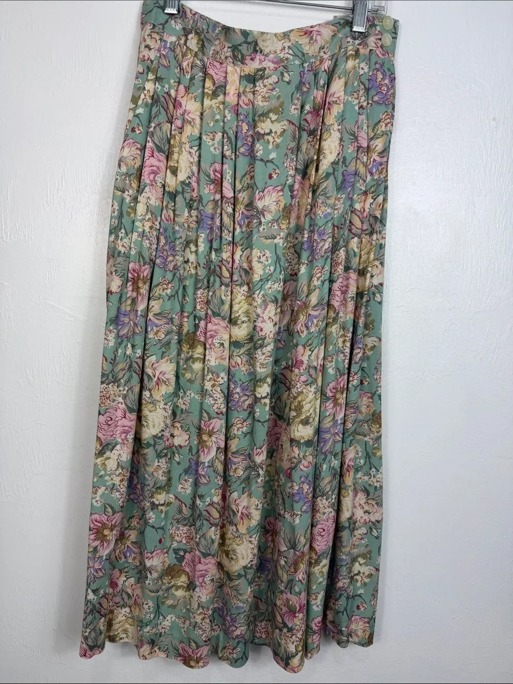 Vintage Agenda Petite Floral Rayon Two Piece Skirt Set Lace Collar Cottagecore 4
